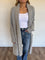Winnie Dad Coat Cardigan in Light Grey