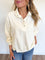 Ariela Half Button LS Top in Ivory