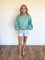 Piper Snap Button Collared Sweatshirt in Sage