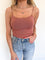 Lainey Crop Spaghetti Tank in Terra Cotta