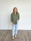 Halle Button Down Top in Green