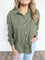Halle Button Down Top in Green
