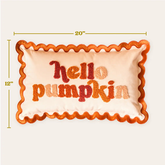 Scalloped Throw Pillow - Hello Pumpkin