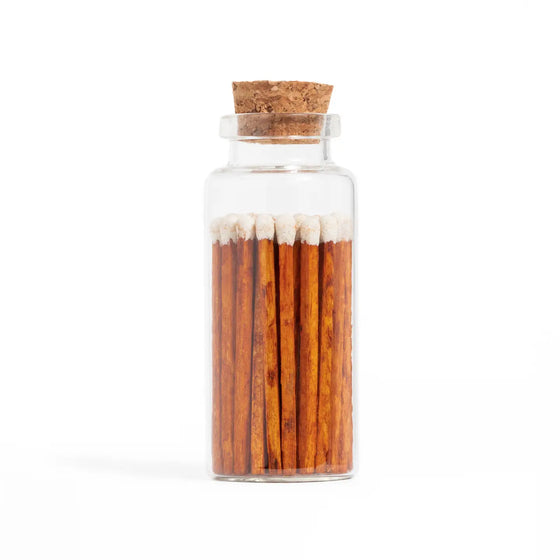 Medium Corked Vial Matches - Cinnamon White