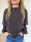 Farrah Mineral Washed Raglan Sweatshirt in Dark Brown