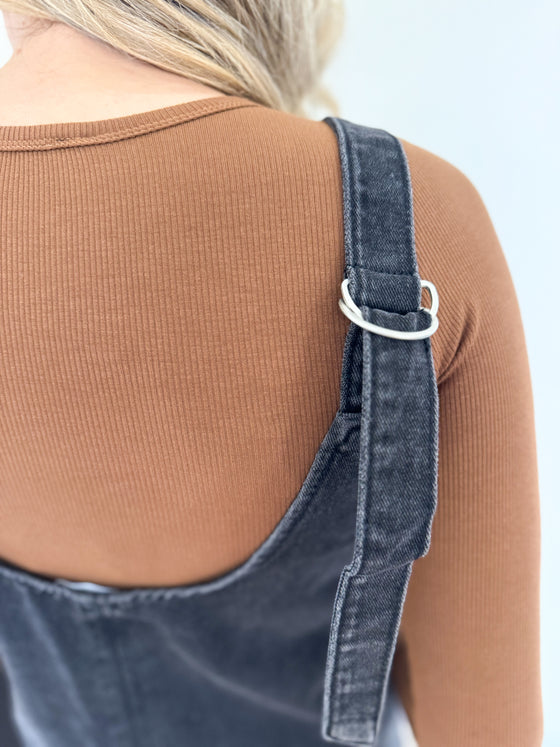 Melina Denim Mini Dress in Black