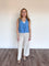 Tullia Tie Front Vest in Blue