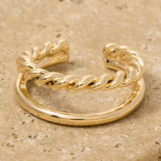 Raine Twist Layered Open Ring in Gold