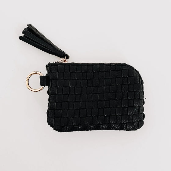 Giovanna Woven Wallet in Black