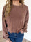 Gemma Mineral Washed Raw Hem Sweatshirt in Chestnut