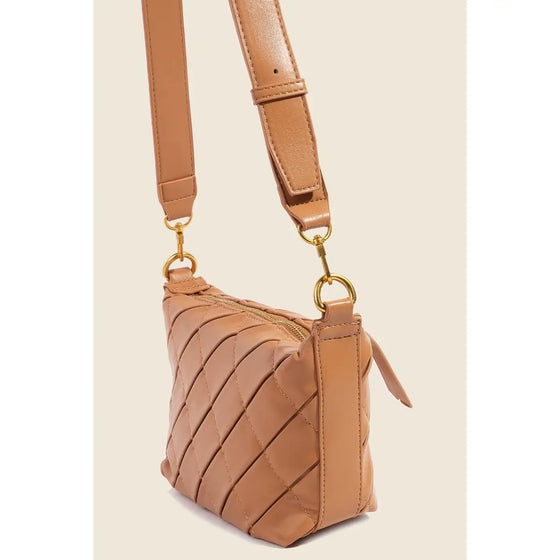 Wisteria Woven Handbag in Camel