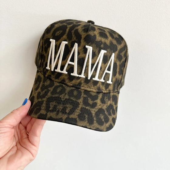 Sonia MAMA Cheetah Print Embroidered Hat