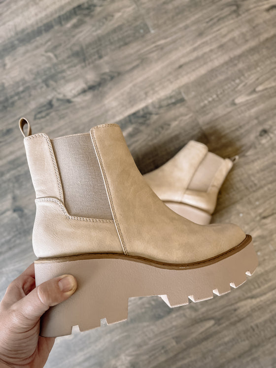 Alexandria Lug Booties in Nubuck