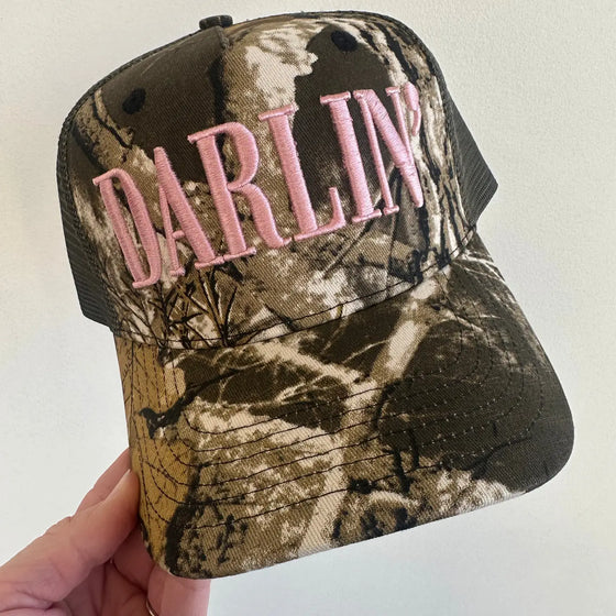 DARLIN' Vintage Camo Embroidered Hat