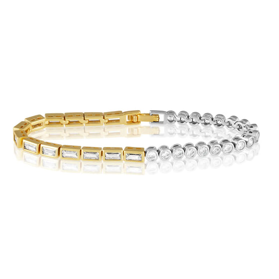 Sahira Adrian Two-Tone Bezel Tennis Bracelet