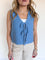 Tullia Tie Front Vest in Blue