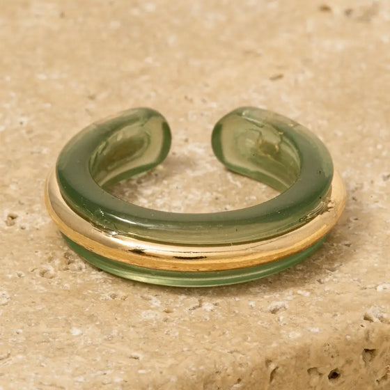 Parisa Resin + Gold Open Ring