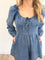 Zayla Smocked Dark Chambray Romper