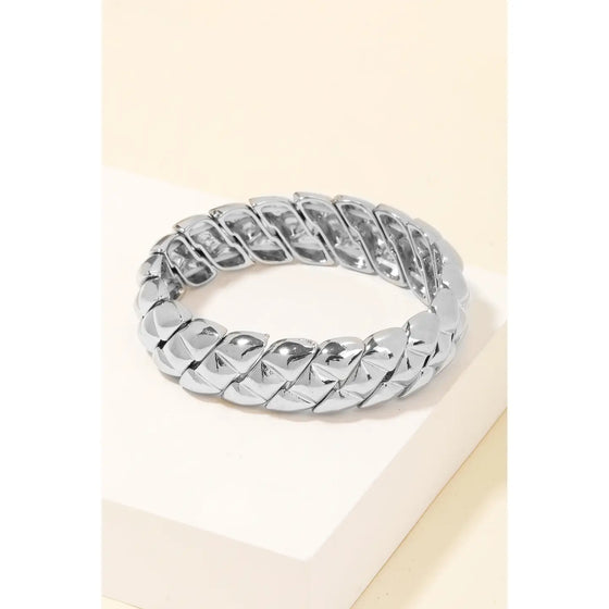 Harlow Elastic Chain Bracelet in Silver