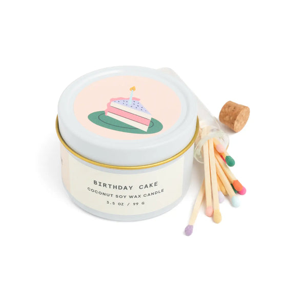 Scented Candle + Matches Set - Birthday Cake