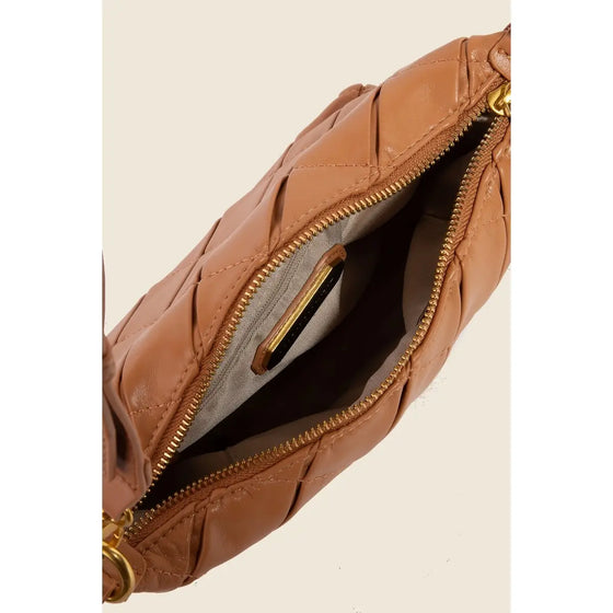 Wisteria Woven Handbag in Camel