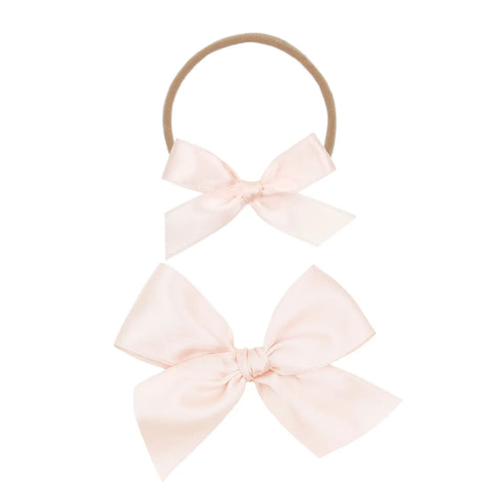 Satin Bow Headband - Blush