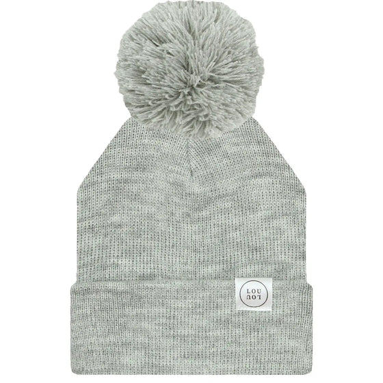 Beanie with Pom - Heathered Grey