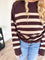 Carlyle Crew Neck Sweater in Brown Stripe