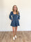 Zayla Smocked Dark Chambray Romper