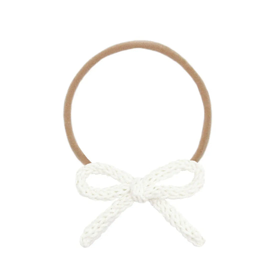 Crochet Bow Headband - Ivory