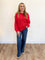 Vivienne Oversized Roll Neck Sweater in Red