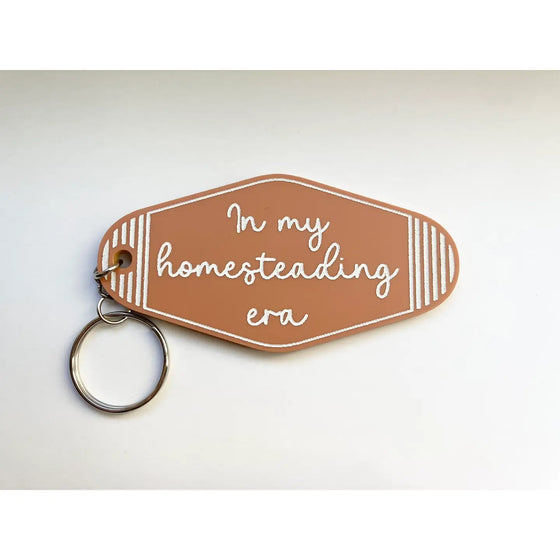 Homesteading Motel Keychain in Terracotta