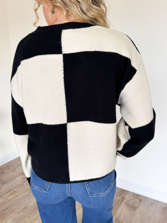 Felicity Oversized Checkered Sweater