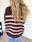 Carlyle Crew Neck Sweater in Brown Stripe