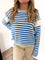 Luna Stripe Knit Sweater in Pacific