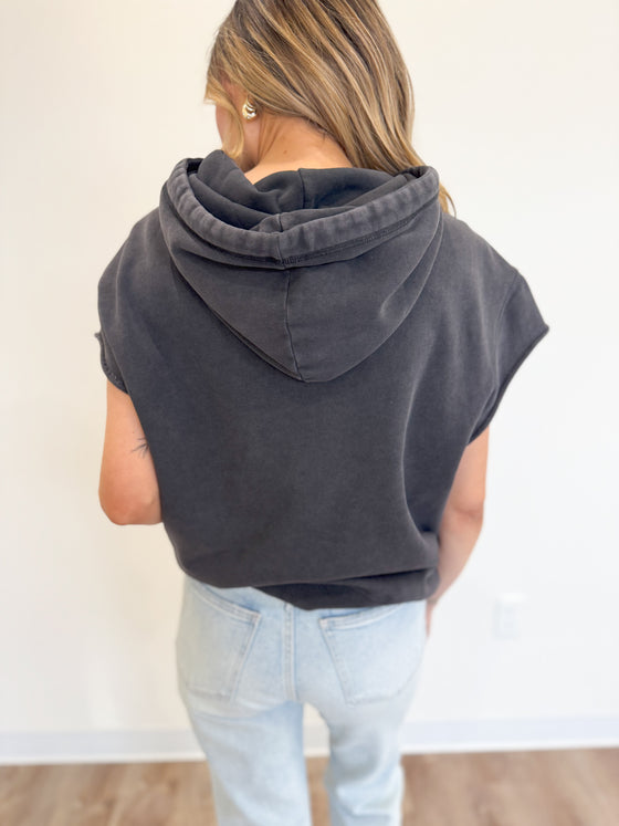 Iliana Short Sleeve Washed Hoodie