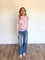 Ophelia Mesh LS Top in Pink Floral