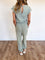 Mason Short Sleeve Jumpsuit in Sage Green