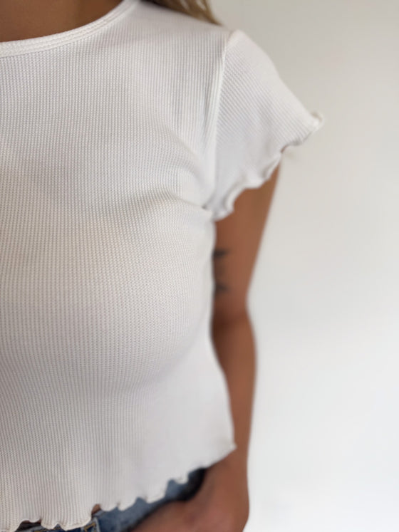 Porter Mini Waffle Short Sleeve Top