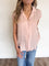 Peyton Button Down Cap Sleeve Top in Blush