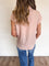 Peyton Button Down Cap Sleeve Top in Blush