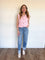 Kollyns Button Down Sweater Vest in Baby Pink