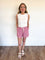 Malia Red & White Gingham Casual Shorts