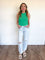 Opal Ribbed Tank Bodysuit in Light Green