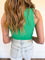 Opal Ribbed Tank Bodysuit in Light Green