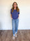 Satyana Round Neck Tee in Dusty Indigo