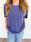 Satyana Round Neck Tee in Dusty Indigo