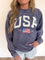 Amanda USA Thermal Crew Neck in Washed Denim