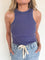 Lockyn Ribbed Tank in Washed Blue