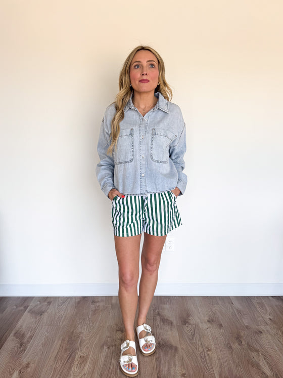 Aspyn Cropped Button Up Top